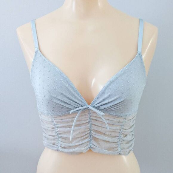 Colsie Mesh Brami Sparkle Blue Top - Picture 3 of 4